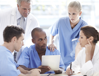 Discussing the best treatment for a patient